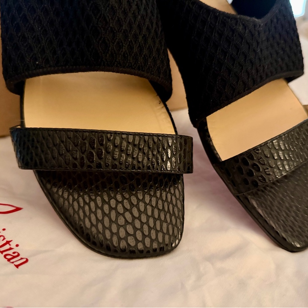 EUC Christian Louboutin Snake Skin Textured Sandals - Picture 2 of 7